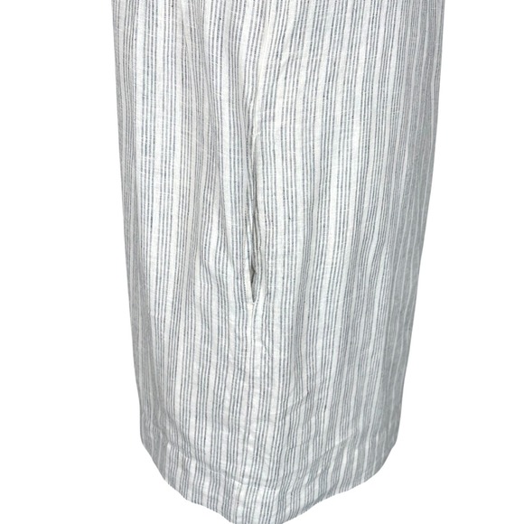 Faherty Striped Linen Blend Shift Dress Short Sleeve Button Down Casual‎ Small - Picture 8 of 10